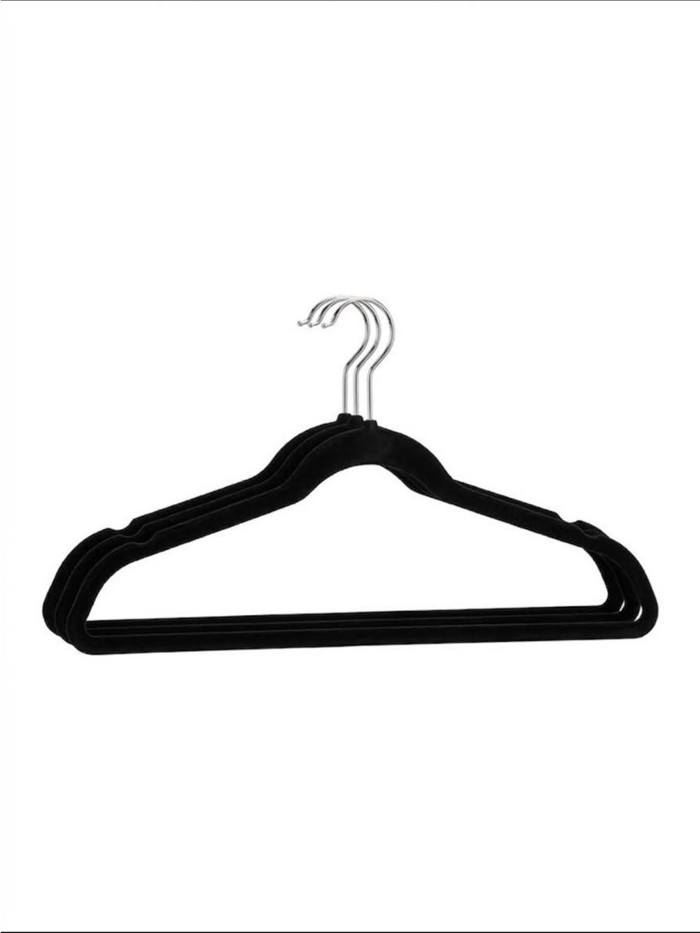 Velvet Non-Slip Suit Hangers - Black (Set of 20)